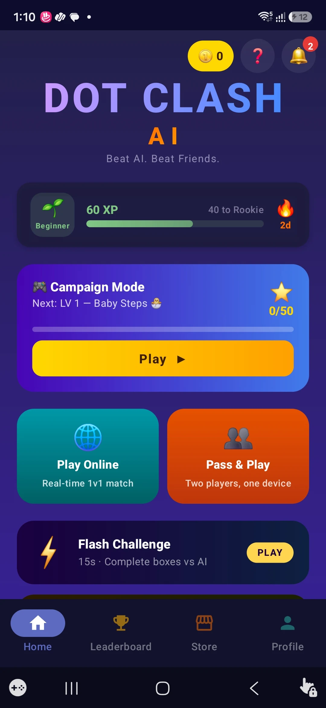 Dots & Boxes: Dot Clash AI screenshot